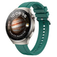 For Huawei Watch 4 Pro Tire Pattern Silver Buckle Silicone Watch Band(Dark Green) - Watch Bands by PMC TechLife | Online Shopping South Africa | PMC TechLife