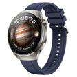 For Huawei Watch 4 Pro Tire Pattern Silver Buckle Silicone Watch Band(Midnight Blue) - Watch Bands by PMC TechLife | Online Shopping South Africa | PMC TechLife