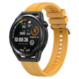 For Huawei Watch3 Pro New / GT Runner Tire Pattern Silver Buckle Silicone Watch Band(Yellow) - Watch Bands by PMC TechLife | Online Shopping South Africa | PMC TechLife