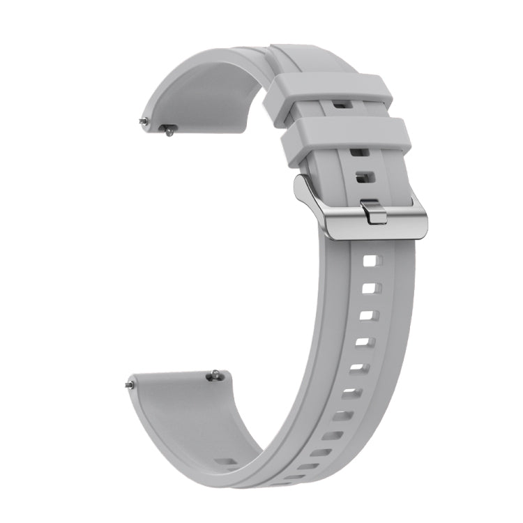 For Huawei Watch GT3 Pro 46mm Tire Pattern Silver Buckle Silicone Watch Band(Light Gray)