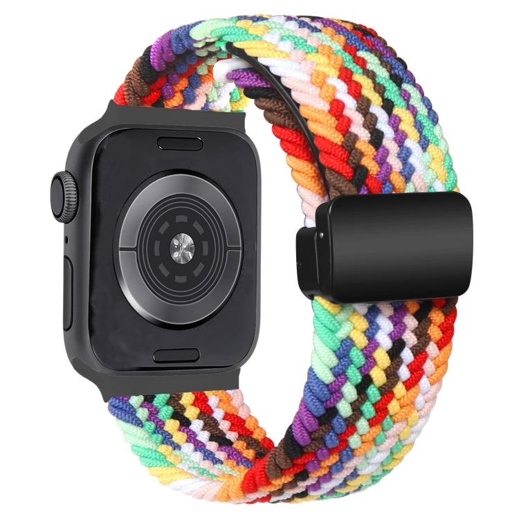 For  Apple Watch Series 8 45mm Nylon Woven Magnetic Fold Buckle Watch Band(Grey)