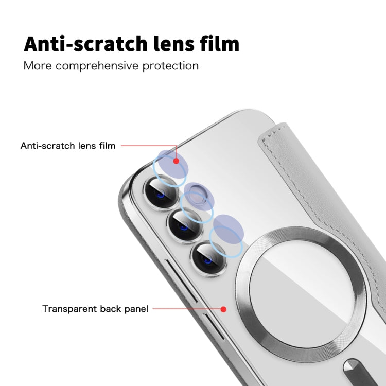 For Samsung Galaxy S23 FE 5G Shield MagSafe RFID Anti-theft Leather Phone Case(Grey)