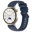 For Huawei Watch GT4 46mm Official Steps Style Silver Buckle Silicone Watch Band(Midnight) - Watch Bands by PMC TechLife | Online Shopping South Africa | PMC TechLife