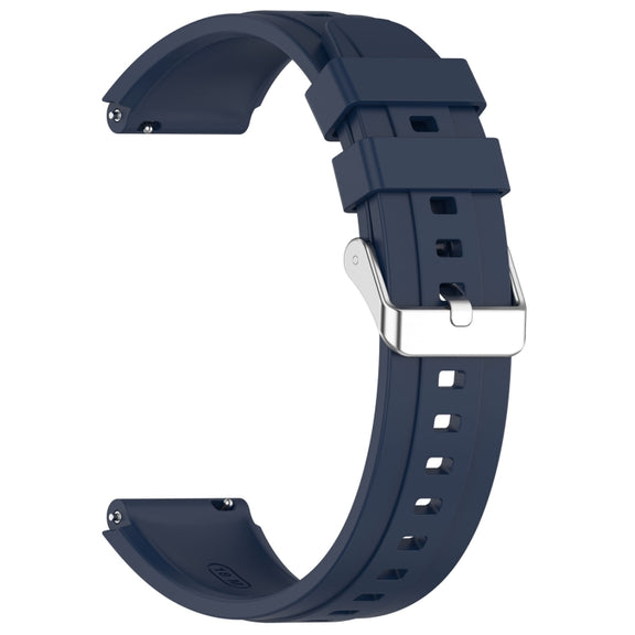 For Huawei Watch GT4 46mm Official Steps Style Silver Buckle Silicone Watch Band(Midnight)