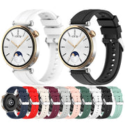 For Huawei Watch GT4 46mm Official Steps Style Silver Buckle Silicone Watch Band(Wine Red)