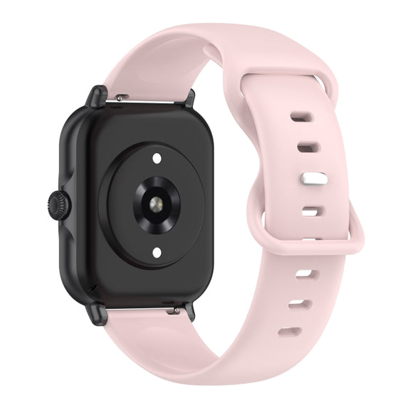 For Amazfit Active L Butterfly 8-shaped Buckle Silicone Watch Band(Rose Pink)