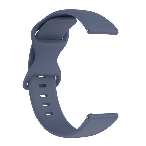 For Amazfit Active L Butterfly 8-shaped Buckle Silicone Watch Band(Blue Grey)