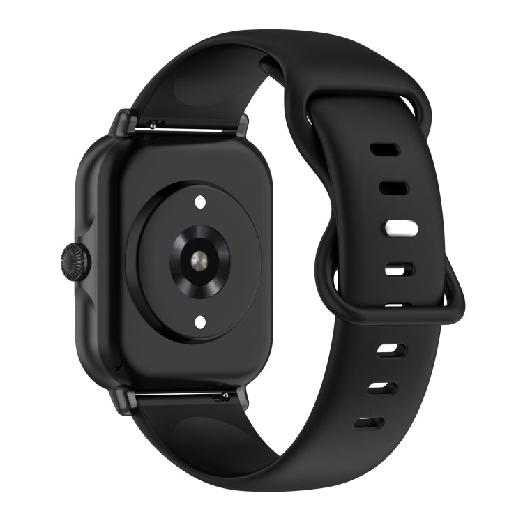 For Amazfit Active L Butterfly 8-shaped Buckle Silicone Watch Band(Black)
