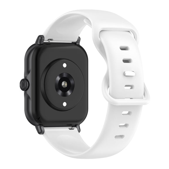 For Amazfit Active L Butterfly 8-shaped Buckle Silicone Watch Band(White)