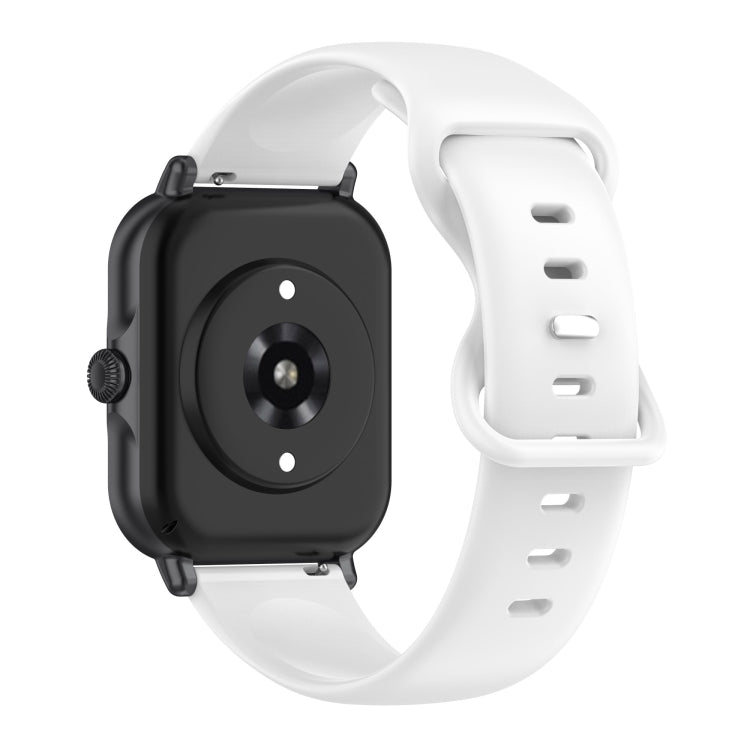 For Amazfit Active L Butterfly 8-shaped Buckle Silicone Watch Band(White)