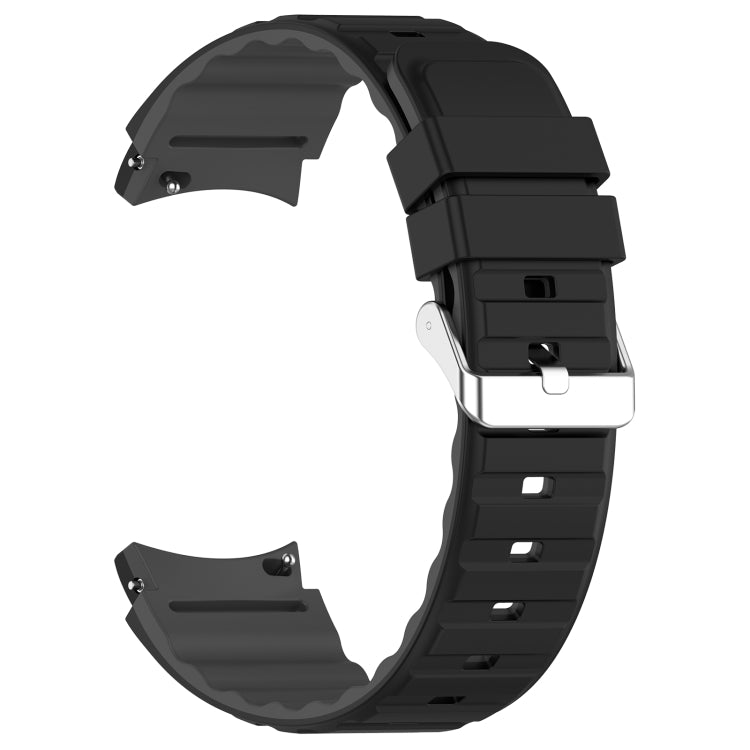 For Samsung Galaxy Watch 6 Classic Two Color Horizontal Silicone Watch Band(Black Grey)