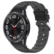 For Samsung Galaxy Watch 6 Classic Two Color Horizontal Silicone Watch Band(Black Grey)