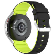 For Samsung Galaxy Watch 6 Two Color Horizontal Silicone Watch Band(Black Green)
