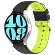 For Samsung Galaxy Watch 5 Two Color Horizontal Silicone Watch Band(Black Green) - Watch Bands by PMC TechLife | Online Shopping South Africa | PMC TechLife