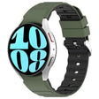 For Samsung Galaxy Watch 5 Two Color Horizontal Silicone Watch Band(Olive Green Black) - Watch Bands by PMC TechLife | Online Shopping South Africa | PMC TechLife