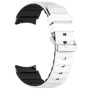 For Samsung Galaxy Watch 5 Two Color Horizontal Silicone Watch Band(White Black)