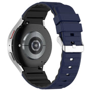 For Samsung Galaxy Watch 5 Two Color Horizontal Silicone Watch Band(Blue Black)