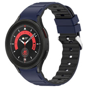 For Samsung Galaxy Watch 5 Pro Two Color Horizontal Silicone Watch Band(Blue Black)