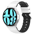 For Samsung Galaxy Watch 4 Classic 46mm Two Color Horizontal Silicone Watch Band(White Black) - Watch Bands by PMC TechLife | Online Shopping South Africa | PMC TechLife