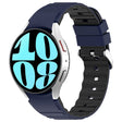 For Samsung Galaxy Watch 4 Classic 46mm Two Color Horizontal Silicone Watch Band(Blue Black) - Watch Bands by PMC TechLife | Online Shopping South Africa | PMC TechLife