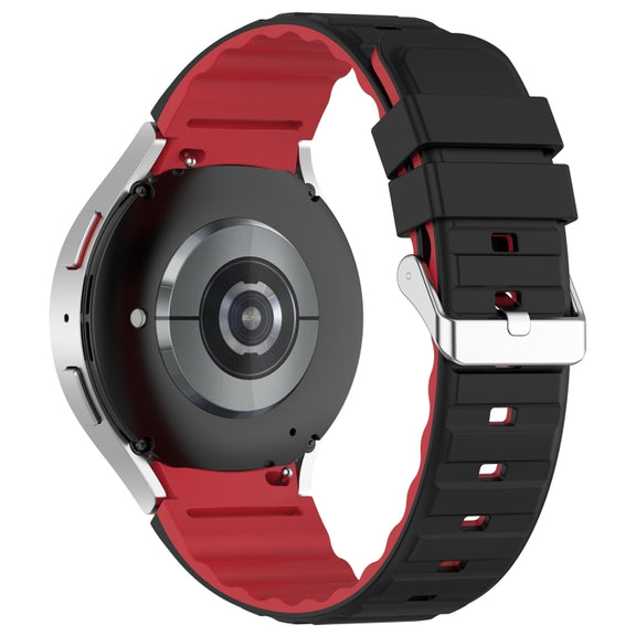 For Samsung Galaxy Watch 3 41mm Two Color Horizontal Silicone Watch Band(Black Red)