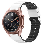 For Samsung Galaxy Watch 3 41mm Two Color Horizontal Silicone Watch Band(White Black)