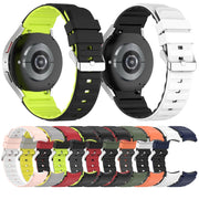 For Samsung Galaxy Watch 5 Two Color Horizontal Silicone Watch Band(Black Red)
