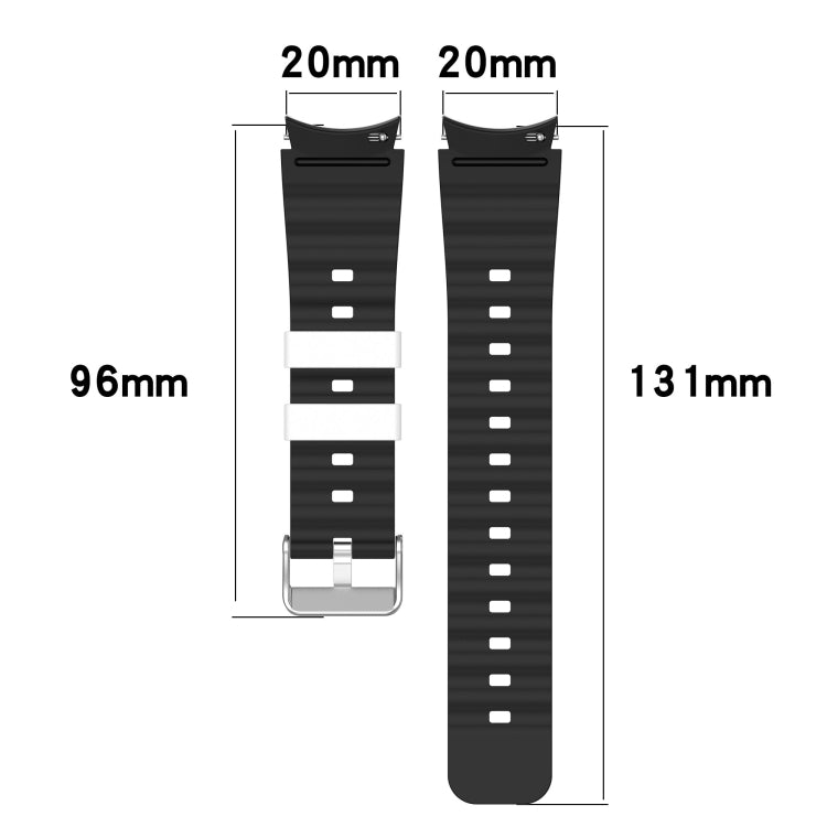 For Samsung Galaxy Watch 5 Pro Two Color Horizontal Silicone Watch Band(Grey Yellow)