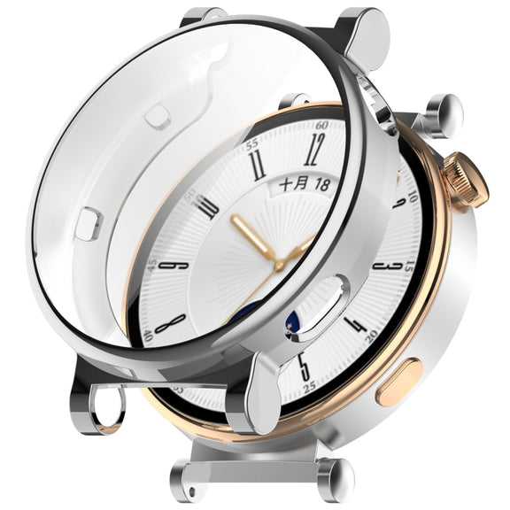 For Huawei Watch GT4 41mm Full Coverage TPU Electroplated Watch Protective Case(Silver)