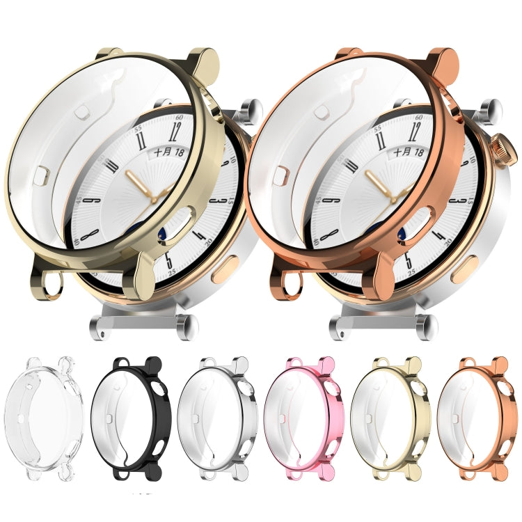 For Huawei Watch GT4 46mm Full Coverage TPU Electroplated Watch Protective Case(Rose Gold)