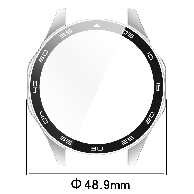 For Huawei Watch GT 4 46mm PC + Tempered Glass Integrated Watch Protective Case with Graduated Dial(Rose Gold)