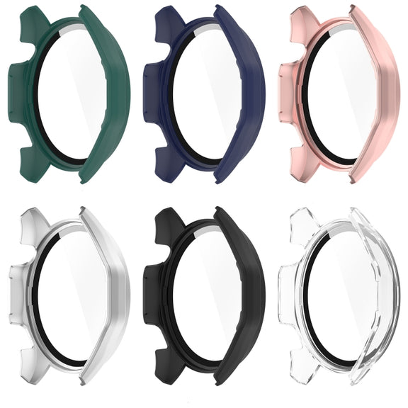 For Huawei Watch GT 4 46mm PC + Tempered Glass Integrated Watch Protective Case with Graduated Dial(Rose Gold)