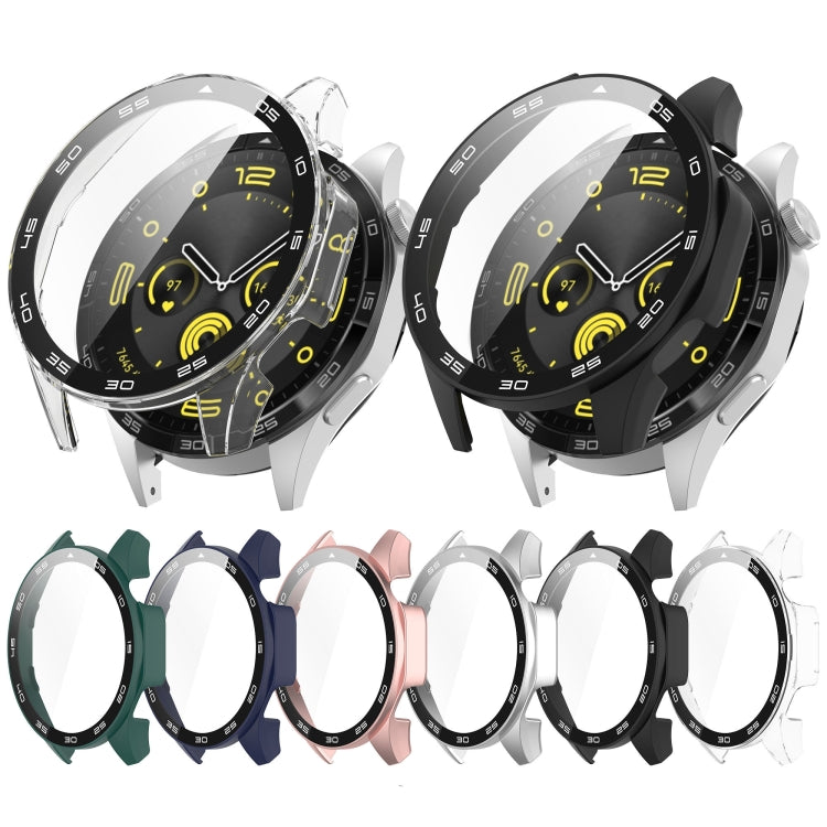 For Huawei Watch GT 4 46mm PC + Tempered Glass Integrated Watch Protective Case with Graduated Dial(Black)