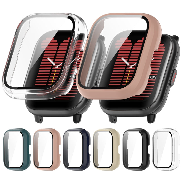 For Amazfit Aactive PC Integrated Tempered Glass Watch Case(Ivory White)