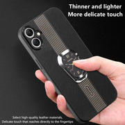 For Samsung Galaxy A04e Magnetic Litchi Leather Back Phone Case with Holder(Green)