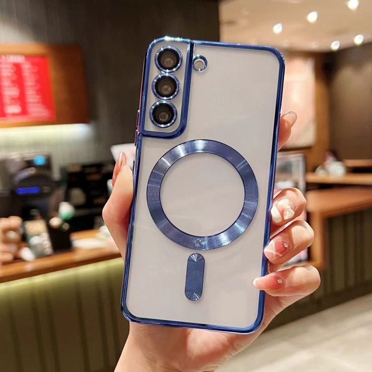 For Samsung Galaxy S21+ 5G MagSafe Electroplating TPU Phone Case(Blue)