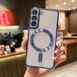 For Samsung Galaxy S21+ 5G MagSafe Electroplating TPU Phone Case(Blue) - Galaxy S21+ 5G Cases by PMC TechLife | Online Shopping South Africa | PMC TechLife
