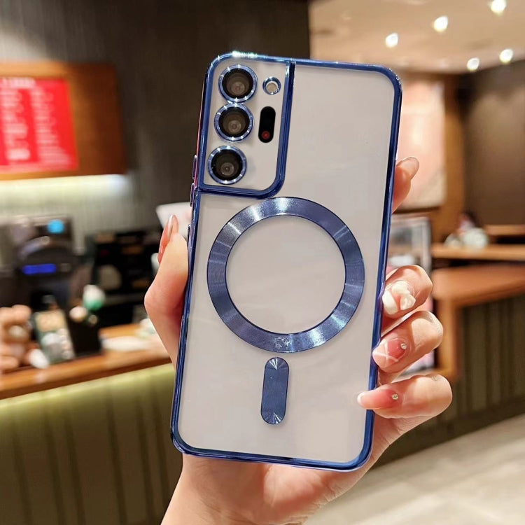 For Samsung Galaxy Note 20 Ultra MagSafe Electroplating TPU Phone Case(Blue)