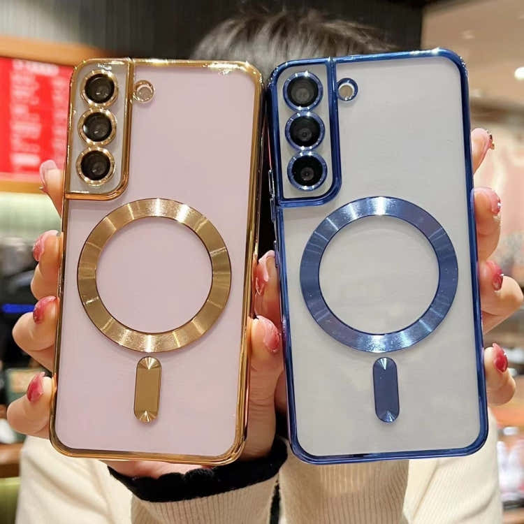 For Samsung Galaxy S23 5G MagSafe Electroplating TPU Phone Case(Blue)