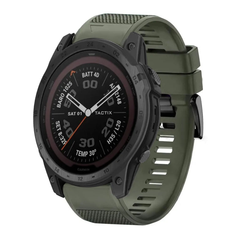 Compatible with Garmin Tactix 7 26mm Quick Release Silicone Watch Band(Army Green)