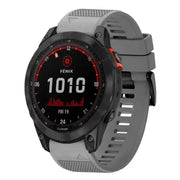 Compatible with Garmin Fenix 7X 26mm Quick Release Silicone Watch Band(Grey)