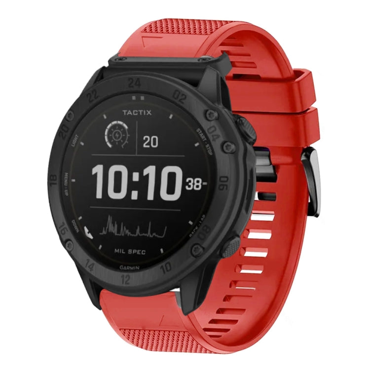 Compatible with Garmin Tactix Delta 26mm Quick Release Silicone Watch Band(Red)