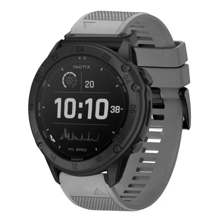 Compatible with Garmin Tactix Delta 26mm Quick Release Silicone Watch Band(Grey)