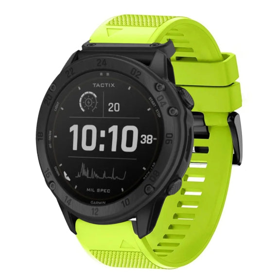 Compatible with Garmin Tactix Delta 26mm Quick Release Silicone Watch Band(Lime Green)
