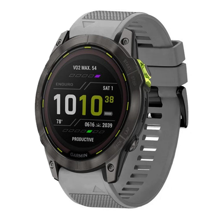Compatible with Garmin Enduro 2 26mm Quick Release Silicone Watch Band(Grey)
