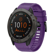 Compatible with Garmin Fenix 6X 26mm Quick Release Silicone Watch Band(Purple)