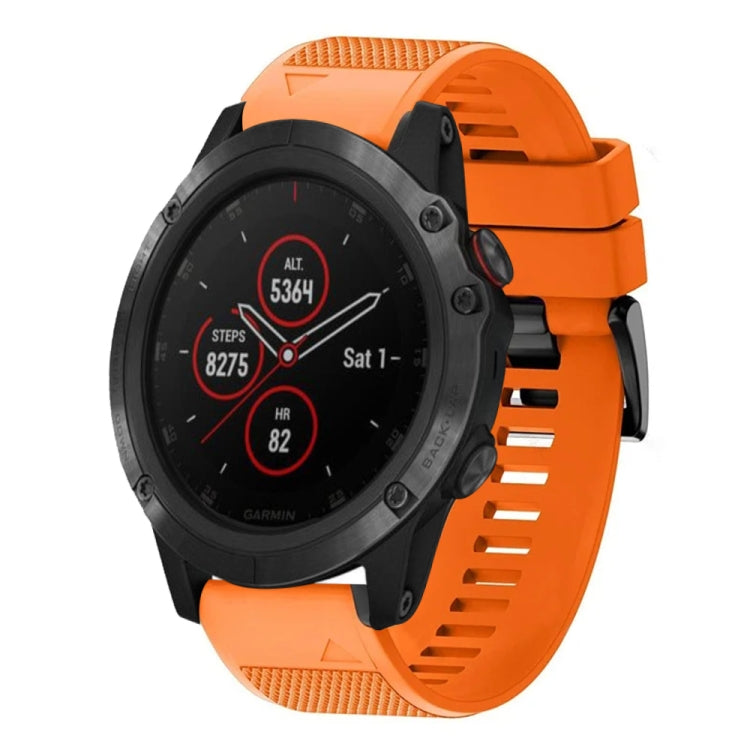Compatible with Garmin Fenix 5X Plus 26mm Quick Release Silicone Watch Band(Orange)
