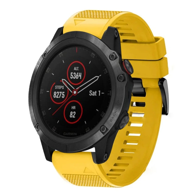 Compatible with Garmin Fenix 5X Plus 26mm Quick Release Silicone Watch Band(Yellow)