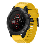 Compatible with Garmin Fenix 5X Plus 26mm Quick Release Silicone Watch Band(Yellow)