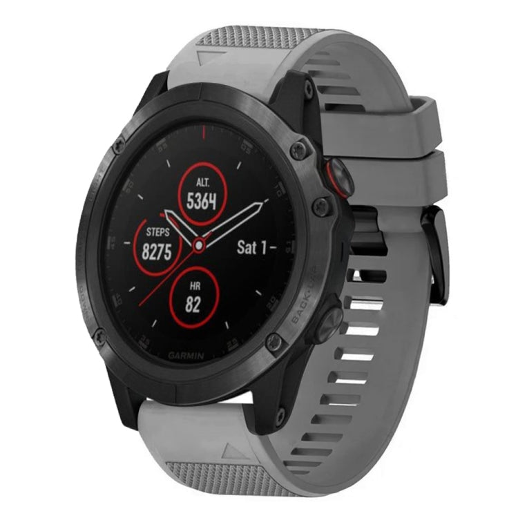 Compatible with Garmin Fenix 5X Plus 26mm Quick Release Silicone Watch Band(Grey)